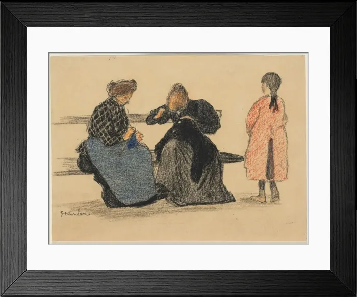 Framed Print : Three Figures, 1900s. Creator: Theophile Alexandre Steinlen (Swiss, 1859-1923) Framed Print : Three Figures, 1900s. Creator: Theophile Alexandre Steinlen (Swiss, 1859-1923)
