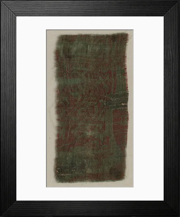 Framed Print : Three Fragments of Italian Gothic Silk, 1300s. Creator: Unknown Framed Print : Three Fragments of Italian Gothic Silk, 1300s. Creator: Unknown