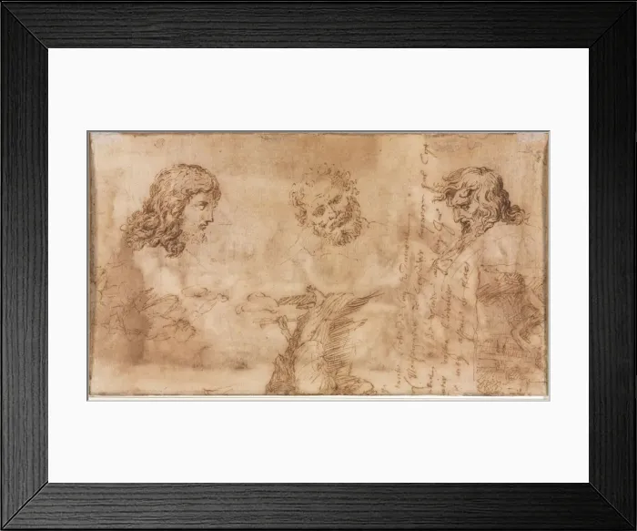 Framed Print : Three Heads and Other Sketches (verso), 1643-1644. Creator: Nicolas Poussin (French, 1594-1665) Framed Print : Three Heads and Other Sketches (verso), 1643-1644. Creator: Nicolas Poussin (French, 1594-1665)