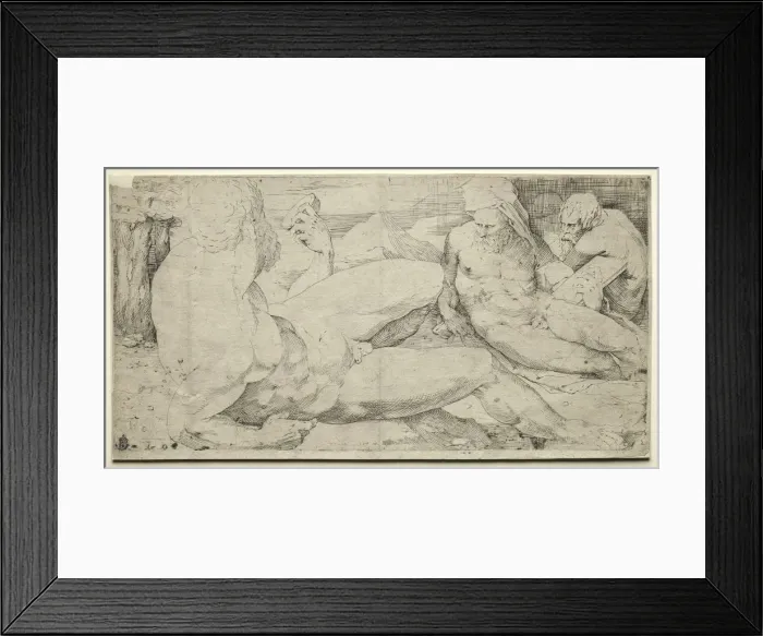 Framed Print : Three Male Nudes, second quarter 1500s. Creator: Domenico Beccafumi (Italian, 1486-1551) Framed Print : Three Male Nudes, second quarter 1500s. Creator: Domenico Beccafumi (Italian, 1486-1551)