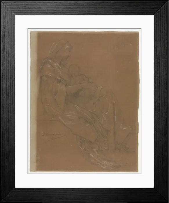 Framed Print : The Virgin and Child, second half 19th century. Creator: William Adolphe Bouguereau (French Framed Print : The Virgin and Child, second half 19th century. Creator: William Adolphe Bouguereau (French