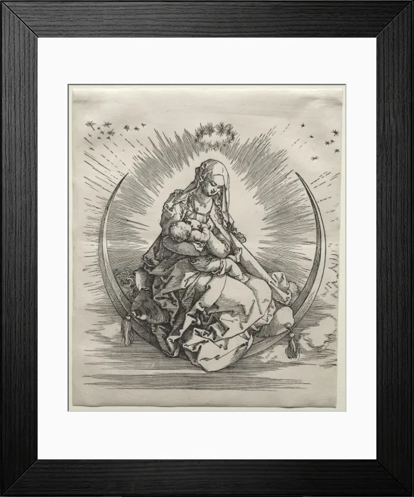 Framed Print : The Virgin on a Crescent, c. 1510-1511. Creator: Albrecht Dürer (German, 1471-1528) Framed Print : The Virgin on a Crescent, c. 1510-1511. Creator: Albrecht Dürer (German, 1471-1528)