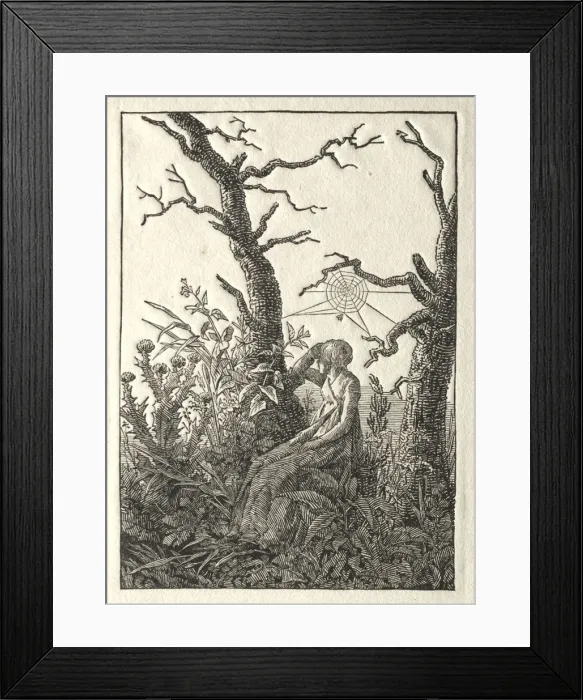 Framed Print : The Woman with the Spider Web between Bare Trees, 1803. Creator: Caspar David Friedrich (German Framed Print : The Woman with the Spider Web between Bare Trees, 1803. Creator: Caspar David Friedrich (German