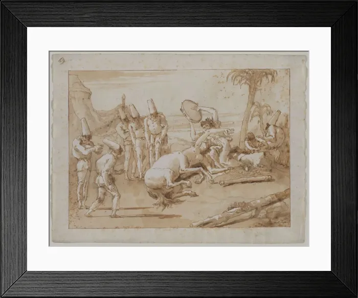 Framed Print : The Woman with a Tambourine, 1790s. Creator: Giovanni Domenico Tiepolo (Italian, 1727-1804) Framed Print : The Woman with a Tambourine, 1790s. Creator: Giovanni Domenico Tiepolo (Italian, 1727-1804)