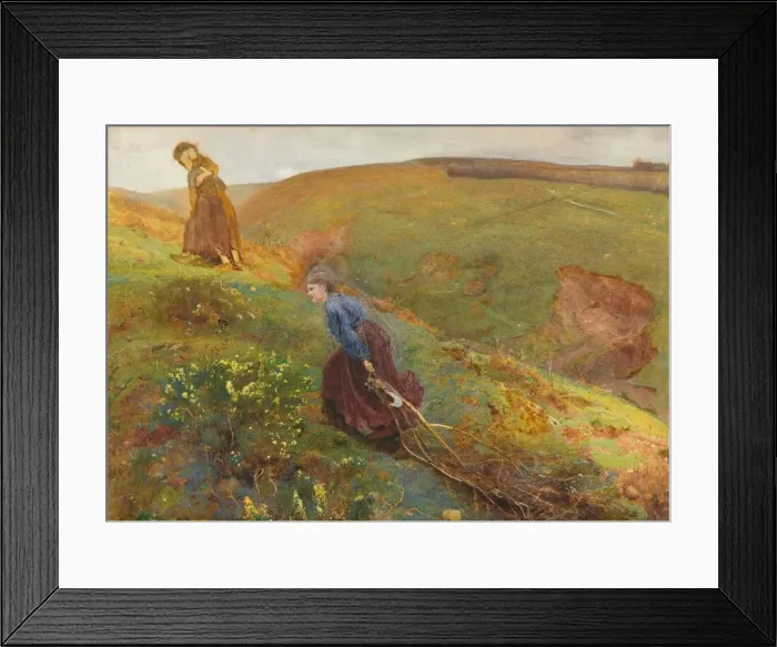 Framed Print : The Wood Gatherers, 1869. Creator: John William North (British, 1842-1924)