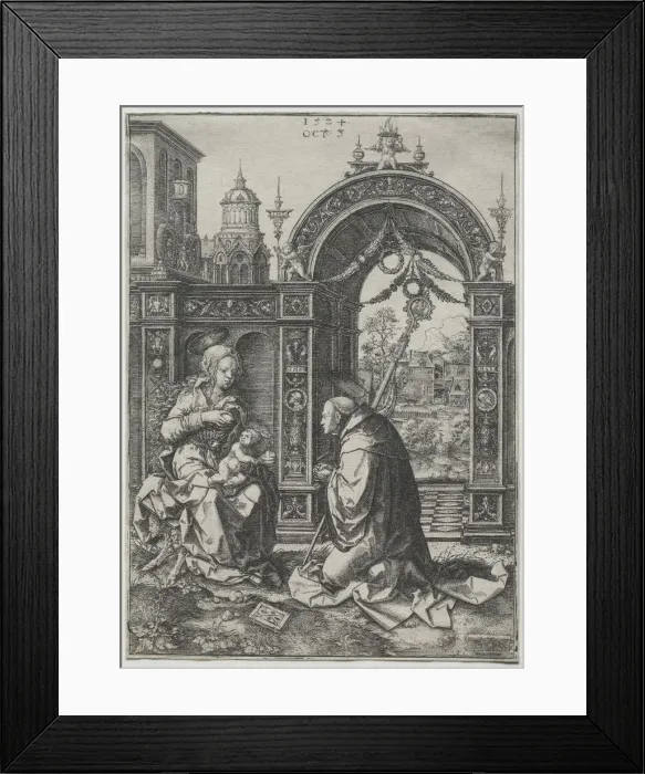 Framed Print : The Vision of St. Bernard, 1524. Creator: Dirk Vellert (Netherlandish, 1480 / 85-1547) Framed Print : The Vision of St. Bernard, 1524. Creator: Dirk Vellert (Netherlandish, 1480 / 85-1547)