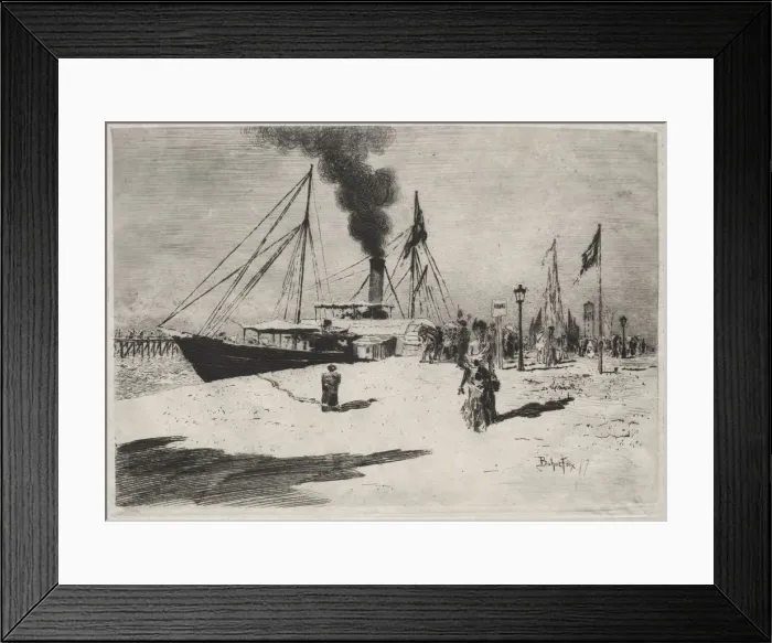 Framed Print : The Wharf at Trouville, 1877. Creator: Felix Hilaire Buhot (French, 1847-1898) Framed Print : The Wharf at Trouville, 1877. Creator: Felix Hilaire Buhot (French, 1847-1898)