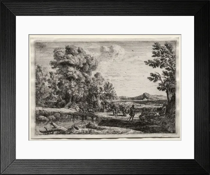 Framed Print : The Wooden Bridge. Creator: Claude Lorrain (French, 1604-1682) Framed Print : The Wooden Bridge. Creator: Claude Lorrain (French, 1604-1682)