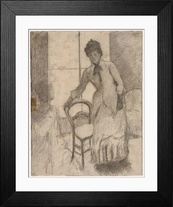 Framed Print : The Visitor (recto); The Visitor (verso), c. 1881. Creator: Mary Cassatt (American, 1844-1926) Framed Print : The Visitor (recto); The Visitor (verso), c. 1881. Creator: Mary Cassatt (American, 1844-1926)