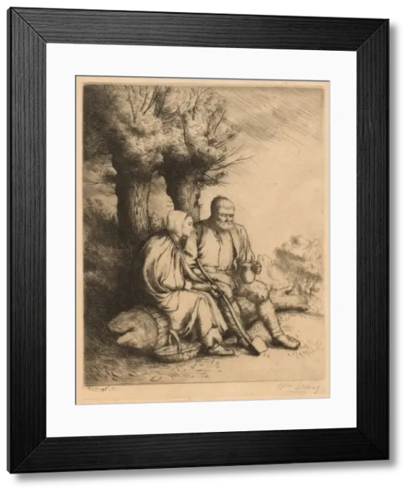 Framed Print : The Woodman, 1881. Creator: William Strang (British, 1859-1921); Published in The Etcher Framed Print : The Woodman, 1881. Creator: William Strang (British, 1859-1921); Published in The Etcher