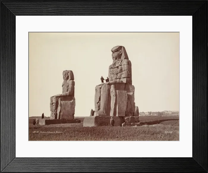 Framed Print : Thebes, The Colossi of Memnon, 1870s. Creator: Henri Bechard (French) Framed Print : Thebes, The Colossi of Memnon, 1870s. Creator: Henri Bechard (French)