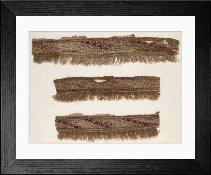 Framed Print : Three Border Fragments, c. 1100-1400. Creator: Unknown Framed Print : Three Border Fragments, c. 1100-1400. Creator: Unknown