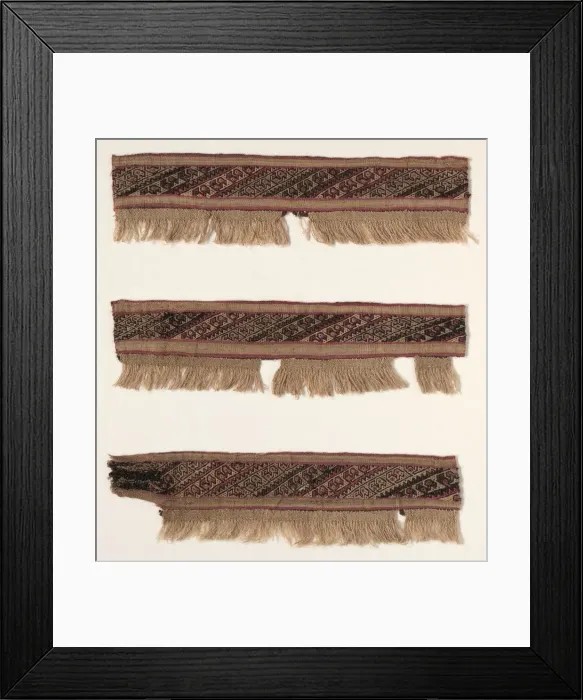 Framed Print : Three Fragments of a Border, c. 1100-1400. Creator: Unknown Framed Print : Three Fragments of a Border, c. 1100-1400. Creator: Unknown