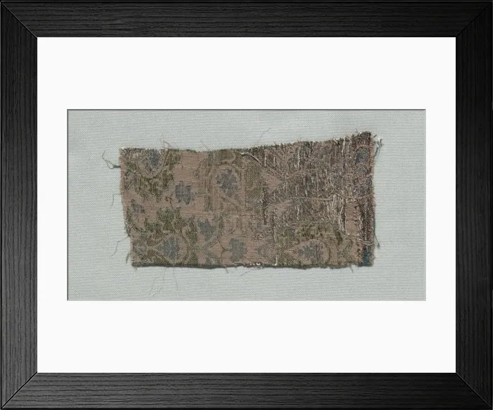 Framed Print : Three Fragments of Italian Gothic Silk, 1350-1399. Creator: Unknown Framed Print : Three Fragments of Italian Gothic Silk, 1350-1399. Creator: Unknown