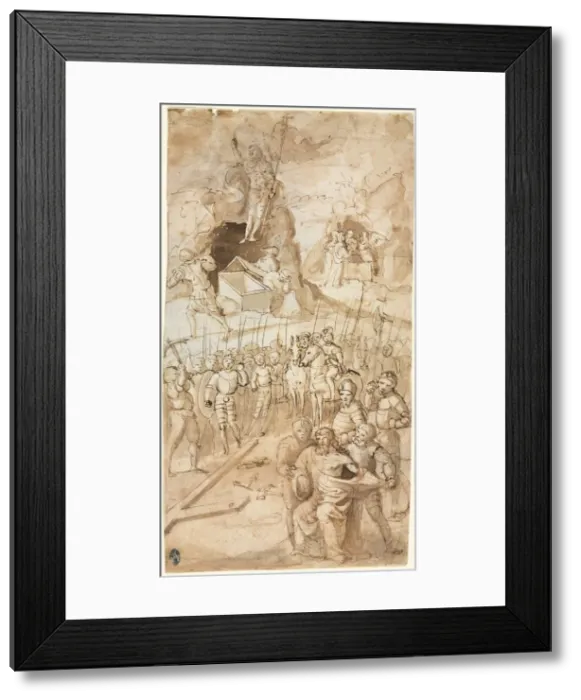 Framed Print : Three Scenes from the Passion of Christ, 1500s. Creator: Unknown Framed Print : Three Scenes from the Passion of Christ, 1500s. Creator: Unknown