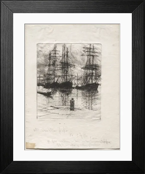 Framed Print : Three Ships, Venice, 1880. Creator: Otto H. Bacher (American, 1856-1909) Framed Print : Three Ships, Venice, 1880. Creator: Otto H. Bacher (American, 1856-1909)
