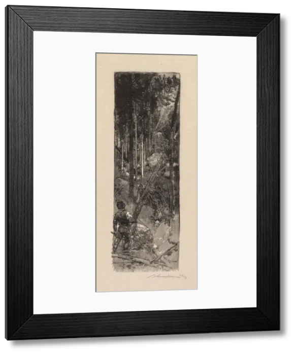 Framed Print : Fontainebleau Forest: Cutting of Pines (La Foret de Fontainebleau: Abatage des pins), 1890 Framed Print : Fontainebleau Forest: Cutting of Pines (La Foret de Fontainebleau: Abatage des pins), 1890