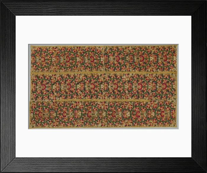 Framed Print : Four Borders from a Bedspread, 1700s. Creator: Unknown Framed Print : Four Borders from a Bedspread, 1700s. Creator: Unknown