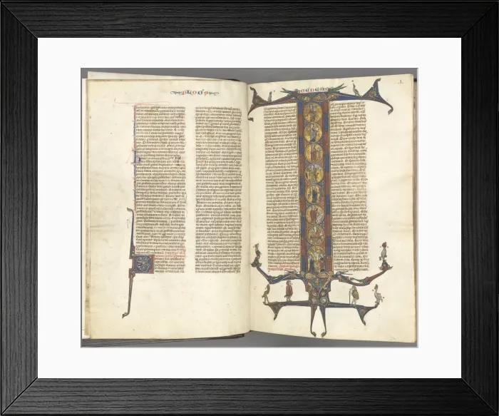 Framed Print : Fol. iii v, Foliated Initial, c. 1275-1300. Creator: Unknown Framed Print : Fol. iii v, Foliated Initial, c. 1275-1300. Creator: Unknown