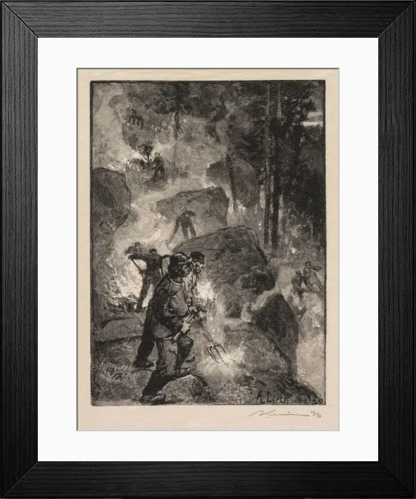 Framed Print : Fontainebleau Forest: Fern Burners (La Foret de Fontainebleau: Les bruleurs Framed Print : Fontainebleau Forest: Fern Burners (La Foret de Fontainebleau: Les bruleurs