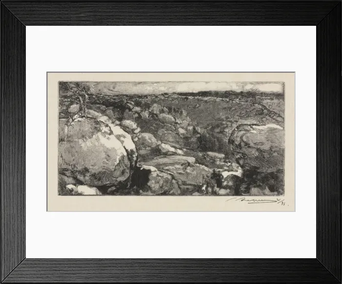 Framed Print : Fontainebleau Forest: The Cirque of Long-Rocher, 1888. Creator: Auguste Louis Lepere (French Framed Print : Fontainebleau Forest: The Cirque of Long-Rocher, 1888. Creator: Auguste Louis Lepere (French