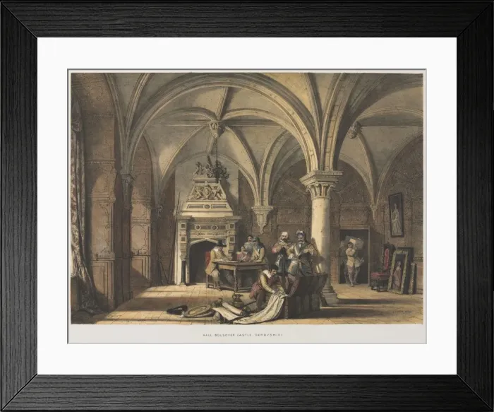 Framed Print : Hall, Bolsover Castle, Derbyshire, 1840. Creator: Joseph Nash (British, 1808-1878) Framed Print : Hall, Bolsover Castle, Derbyshire, 1840. Creator: Joseph Nash (British, 1808-1878)