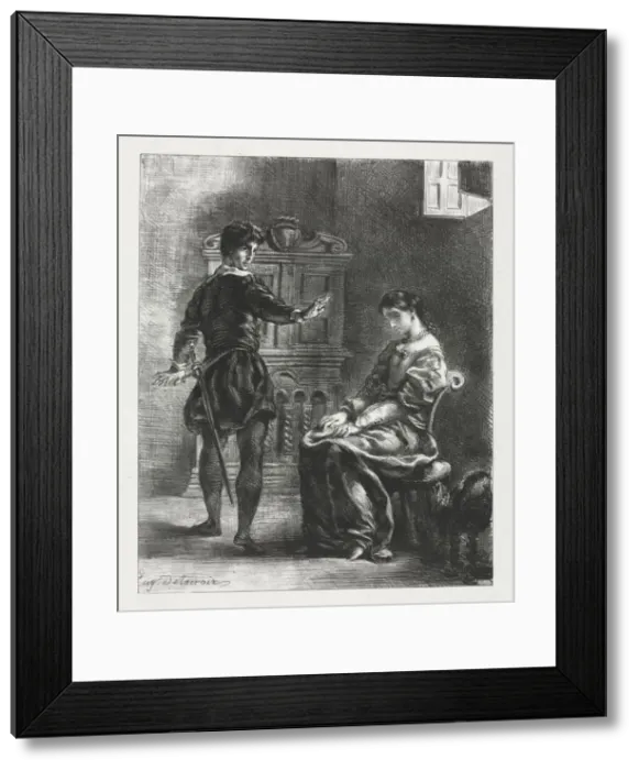 Framed Print : Hamlet: Hamlet and Ophelia, 1834. Creator: Eugene Delacroix (French, 1798-1863) Framed Print : Hamlet: Hamlet and Ophelia, 1834. Creator: Eugene Delacroix (French, 1798-1863)