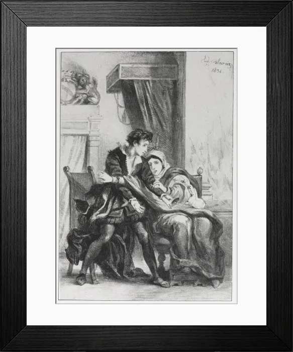Framed Print : Hamlet: Hamlet and the Queen, 1834. Creator: Eugene Delacroix (French, 1798-1863) Framed Print : Hamlet: Hamlet and the Queen, 1834. Creator: Eugene Delacroix (French, 1798-1863)