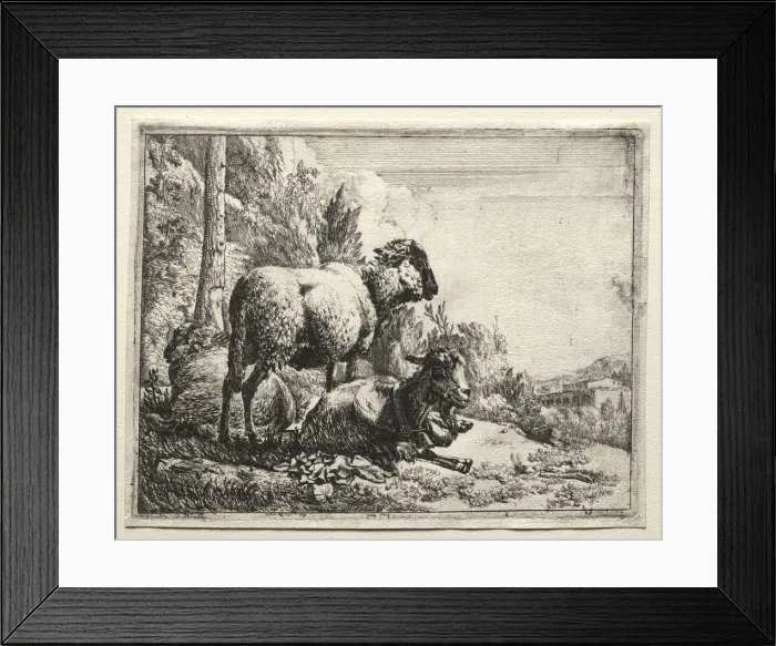 Framed Print : Goat with Bell, 1665. Creator: Johann Heinrich Roos (German, 1631-1685) Framed Print : Goat with Bell, 1665. Creator: Johann Heinrich Roos (German, 1631-1685)