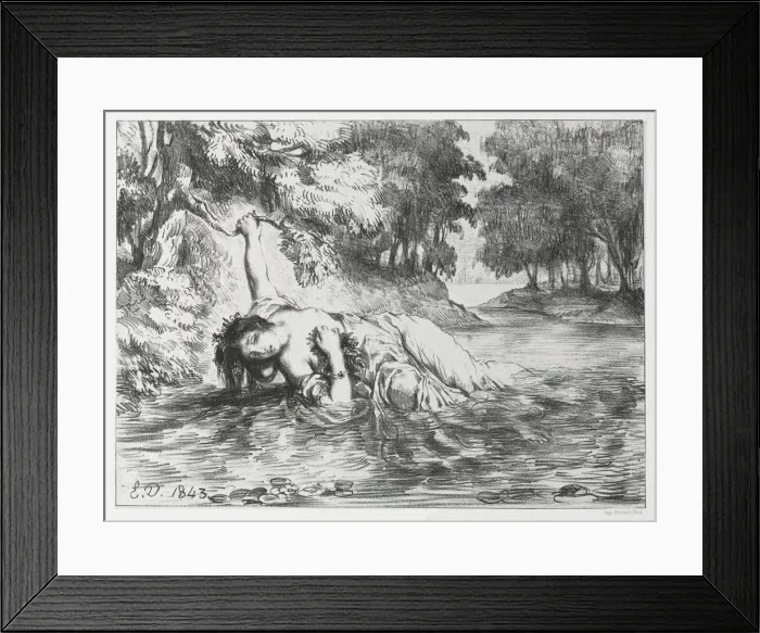Framed Print : Hamlet: The Death of Ophelia, 1843. Creator: Eugene Delacroix (French, 1798-1863) Framed Print : Hamlet: The Death of Ophelia, 1843. Creator: Eugene Delacroix (French, 1798-1863)