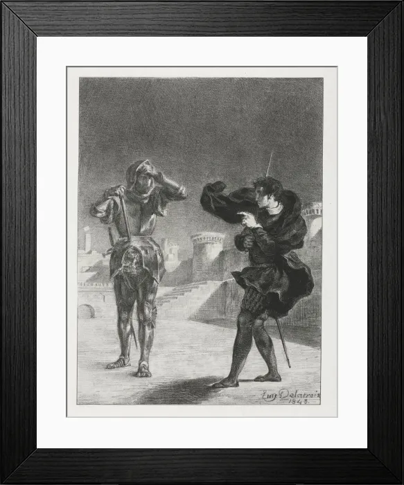 Framed Print : Hamlet: The Phantom on the Terrace, 1843. Creator: Eugene Delacroix (French, 1798-1863) Framed Print : Hamlet: The Phantom on the Terrace, 1843. Creator: Eugene Delacroix (French, 1798-1863)