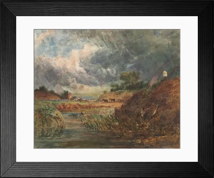Framed Print : Hampstead Heath, 1800s. Creator: John Constable (British, 1776-1837), imitator of Framed Print : Hampstead Heath, 1800s. Creator: John Constable (British, 1776-1837), imitator of