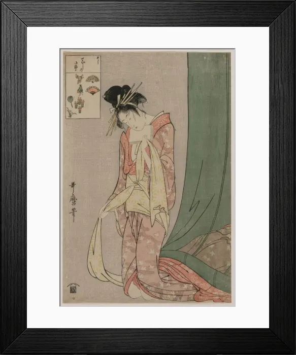 Framed Print : Hanaogi of Ogiya from the series Picture Puzzles, c. 1797. Creator: Kitagawa Utamaro (Japanese Framed Print : Hanaogi of Ogiya from the series Picture Puzzles, c. 1797. Creator: Kitagawa Utamaro (Japanese