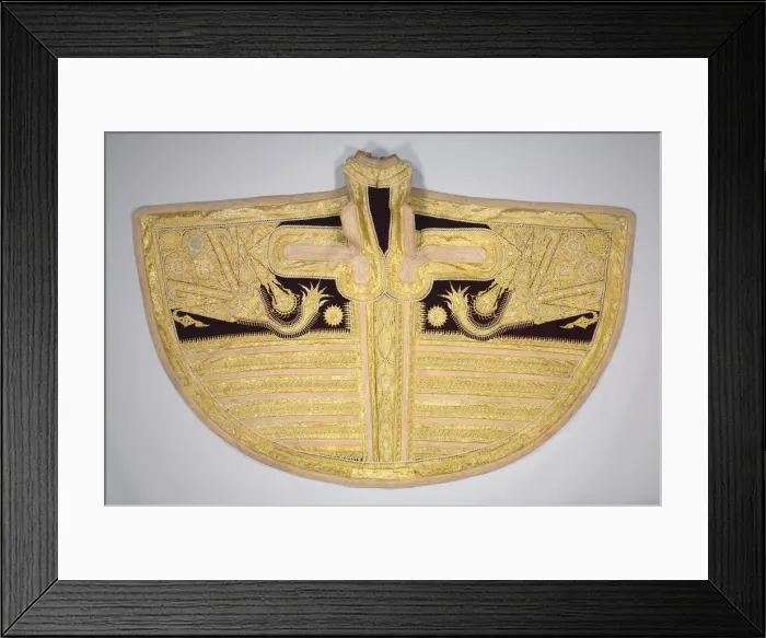 Framed Print : Gold-Thread Embroidered Garment for a Woman, late 1800s. Creator: Unknown Framed Print : Gold-Thread Embroidered Garment for a Woman, late 1800s. Creator: Unknown