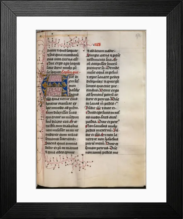 Framed Print : Gospel Book with Evangelist Portraits: Decorated Initial, c. 1480. Creator: Hausbuch Master Framed Print : Gospel Book with Evangelist Portraits: Decorated Initial, c. 1480. Creator: Hausbuch Master