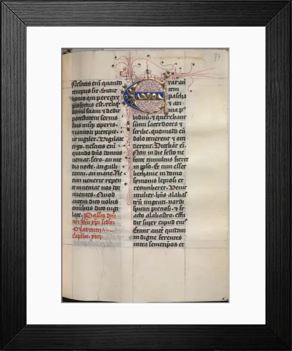Framed Print : Gospel Book with Evangelist Portraits: Decorated Initial, c. 1480. Creator: Hausbuch Master Framed Print : Gospel Book with Evangelist Portraits: Decorated Initial, c. 1480. Creator: Hausbuch Master