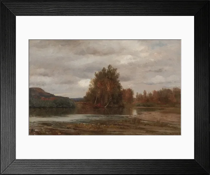 Framed Print : Gray Day on the Esopus, 1882. Creator: Jasper F. Cropsey (American, 1823-1900) Framed Print : Gray Day on the Esopus, 1882. Creator: Jasper F. Cropsey (American, 1823-1900)