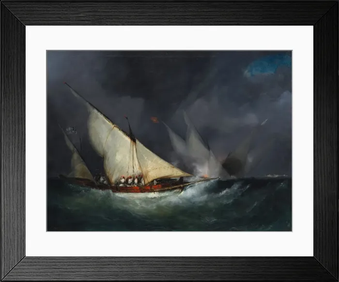 Framed Print : Greek Pirates Attacking a Turkish Vessel, not dated. Creator: Unknown Framed Print : Greek Pirates Attacking a Turkish Vessel, not dated. Creator: Unknown