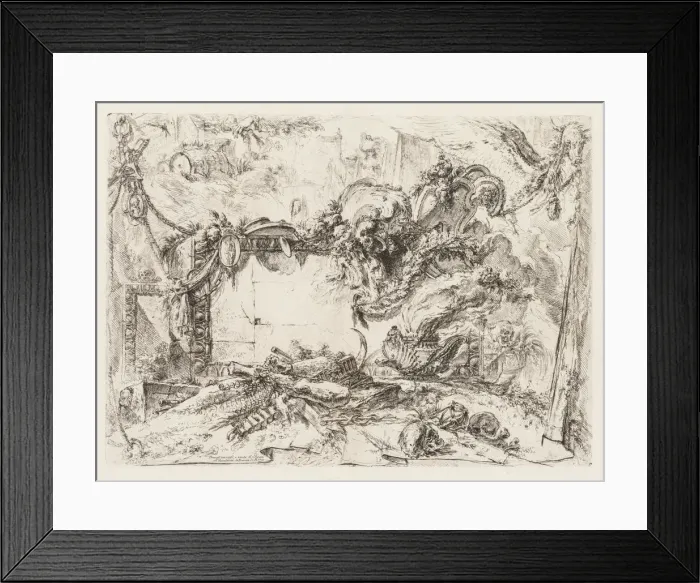 Framed Print : Groteschi: Ruins with Skulls and a Smoking Vase, ca. 1745-50. Creator: Giovanni Battista Piranesi Framed Print : Groteschi: Ruins with Skulls and a Smoking Vase, ca. 1745-50. Creator: Giovanni Battista Piranesi