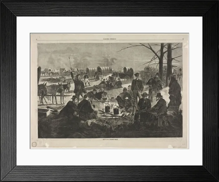 Framed Print : Halt of the Wagon Train, 1864. Creator: Winslow Homer (American, 1836-1910) Framed Print : Halt of the Wagon Train, 1864. Creator: Winslow Homer (American, 1836-1910)