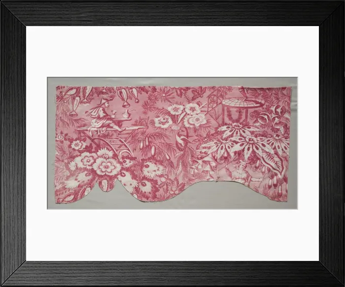 Framed Print : Copperplate Printed Textile, early 1800s. Creator: Unknown Framed Print : Copperplate Printed Textile, early 1800s. Creator: Unknown