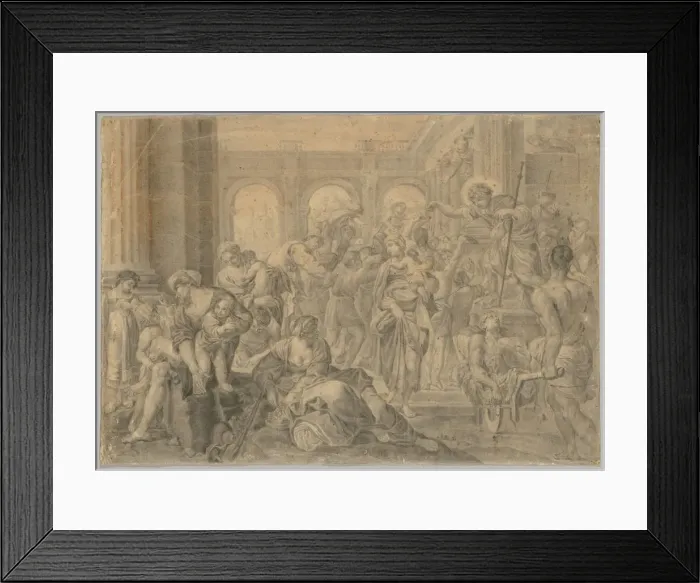 Framed Print : Copy of Annibale Carraccis St. Roch Giving Alms, 1595 or after. Creator: Unknown Framed Print : Copy of Annibale Carraccis St. Roch Giving Alms, 1595 or after. Creator: Unknown