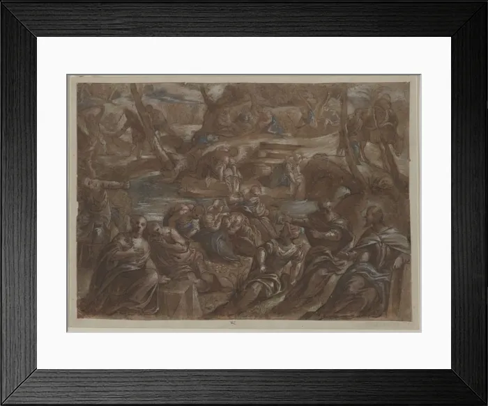 Framed Print : Copy of Tintorettos Children of Israel Gathering Manna, after 1594. Creator: Unknown Framed Print : Copy of Tintorettos Children of Israel Gathering Manna, after 1594. Creator: Unknown