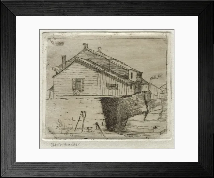 Framed Print : Cottages, Cleveland, 1878. Creator: Otto H. Bacher (American, 1856-1909) Framed Print : Cottages, Cleveland, 1878. Creator: Otto H. Bacher (American, 1856-1909)