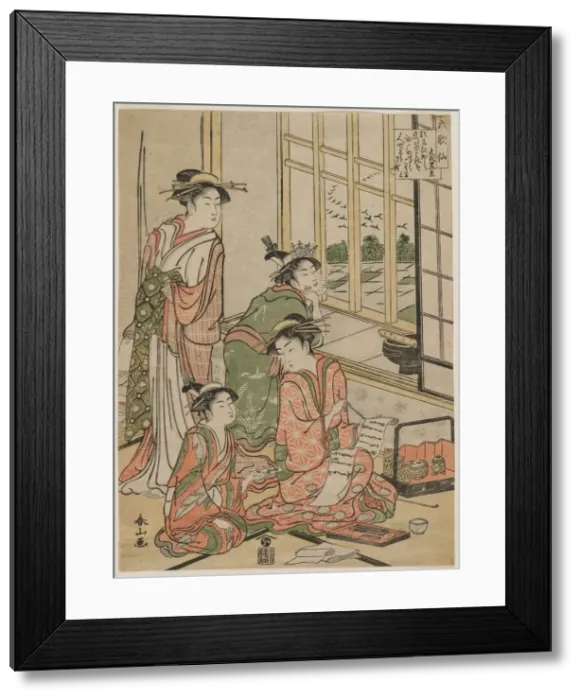 Framed Print : Courtesans at Leisure (from the series The Six Immortal Poets), c. early 1780s. Creator Framed Print : Courtesans at Leisure (from the series The Six Immortal Poets), c. early 1780s. Creator