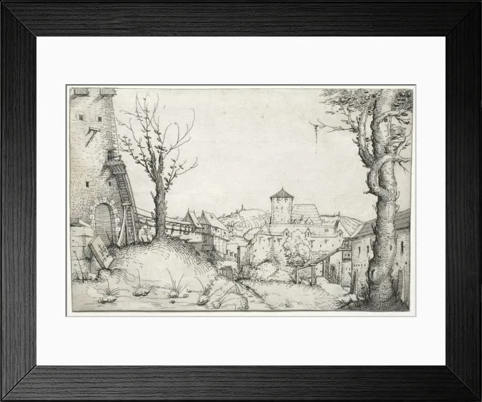 Framed Print : Courtyard of a castle, 1546. Creator: Augustin Hirschvogel (German, 1503-1553) Framed Print : Courtyard of a castle, 1546. Creator: Augustin Hirschvogel (German, 1503-1553)