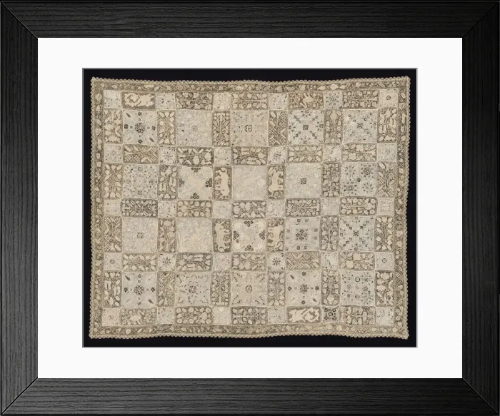 Framed Print : Cloth with Unicorns, Dragons, Other Animals, and Floral Patterns, 1800s. Creator: Unknown Framed Print : Cloth with Unicorns, Dragons, Other Animals, and Floral Patterns, 1800s. Creator: Unknown