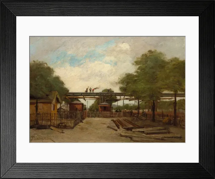 Framed Print : Construction of an Elevated Railway: Bridge over the Cours de Vincennes, 1888. Creator Framed Print : Construction of an Elevated Railway: Bridge over the Cours de Vincennes, 1888. Creator