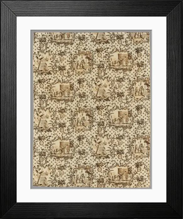 Framed Print : Copperplate Printed Linen, 1789-1791. Creator: Unknown Framed Print : Copperplate Printed Linen, 1789-1791. Creator: Unknown