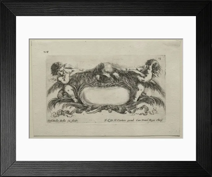 Framed Print : Collection of Various Caprices and New Designs of Cartouches and Ornaments: No 15 Framed Print : Collection of Various Caprices and New Designs of Cartouches and Ornaments: No 15